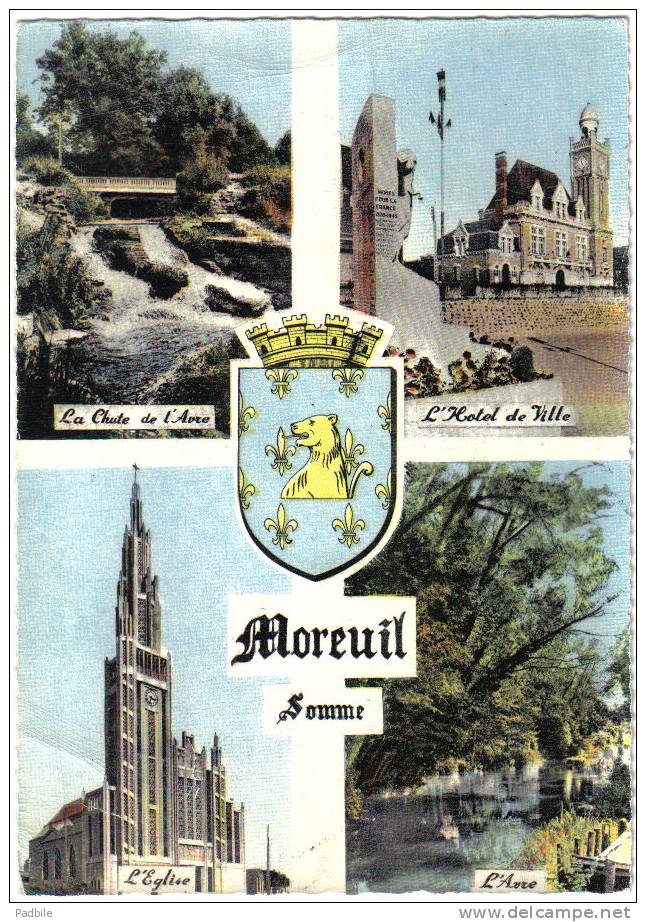 Carte Postale 80.  Moreuil Blason Trés Beau Plan - Moreuil