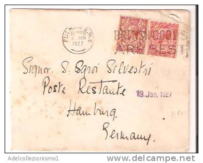 33995)lettera Con  1 E 1/2 + 1 Penny + Annullo Da Fulham A Hambrug Il 19-1-1927 - Brieven En Documenten