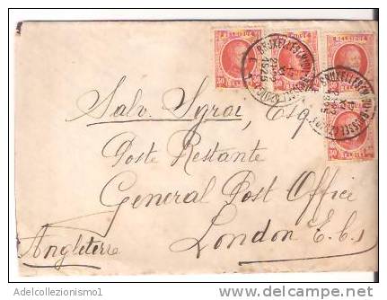 33999)lettera Racc. Con  4x30c + Annullo Da Bruxelles A Londra Il 17-11-1925 - Storia Postale