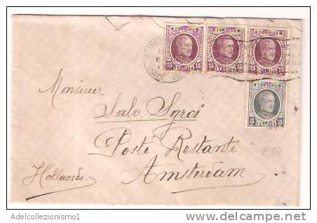 34000)lettera Con  3x15c + 5c+ Annullo Da Amsterdam A Città Il 7-3-1924 - Storia Postale
