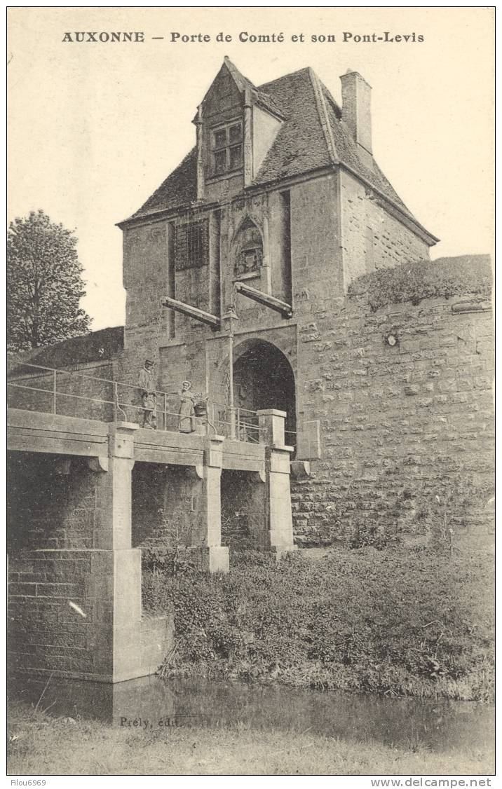 ISSUE  D UNE RARE SERIE DE CARTES  POSTALES      AUXONNE    PORTE DE COMTE ET SON PONT LEVIS - Auxonne