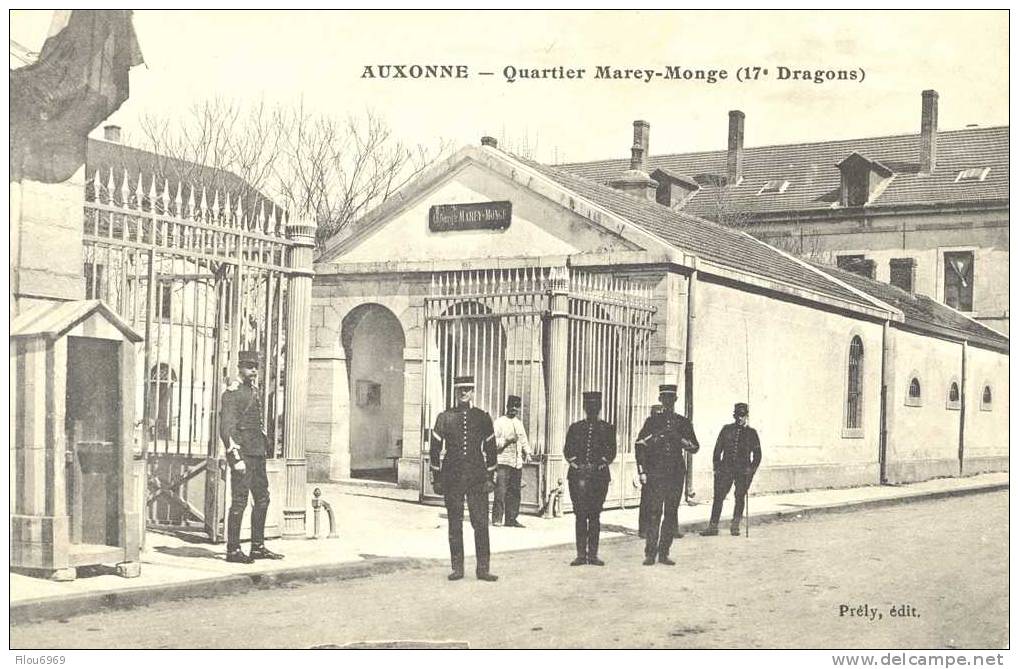 ISSUE  D UNE RARE SERIE DE CARTES  POSTALES      AUXONNE    QUARTIER MARCY-MONGE   17 ° DRAGON - Auxonne