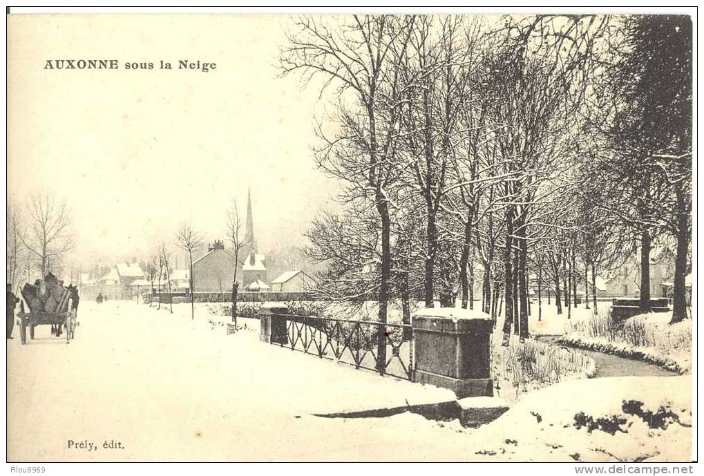 ISSUE  D UNE RARE SERIE DE CARTES  POSTALES      AUXONNE     SOUS LA NEIGE - Auxonne