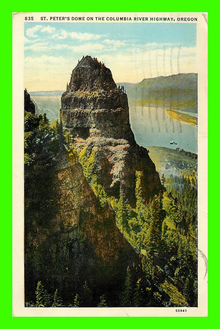 OREGON - ST. PETER´S DOME ON THE COLUMBIA RIVER HIGHWAY - TRAVEL IN 1938 - WESLEY ANDREWS CO - - Autres & Non Classés