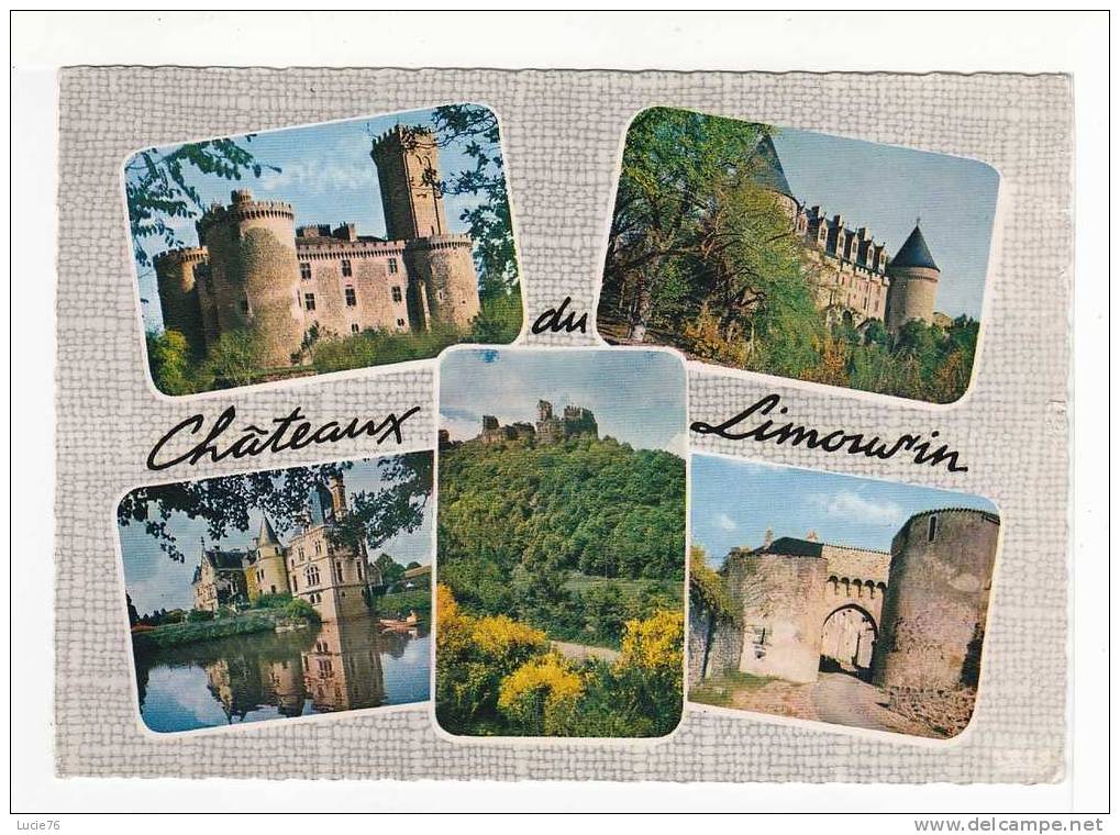 CHATEAU DU LIMOUSIN  -   5 Vues :  Montbrun, Rochechouart, Château Rocher, Les Ruines De Chaluset, Le Dorat - N° 87/158 - Limousin