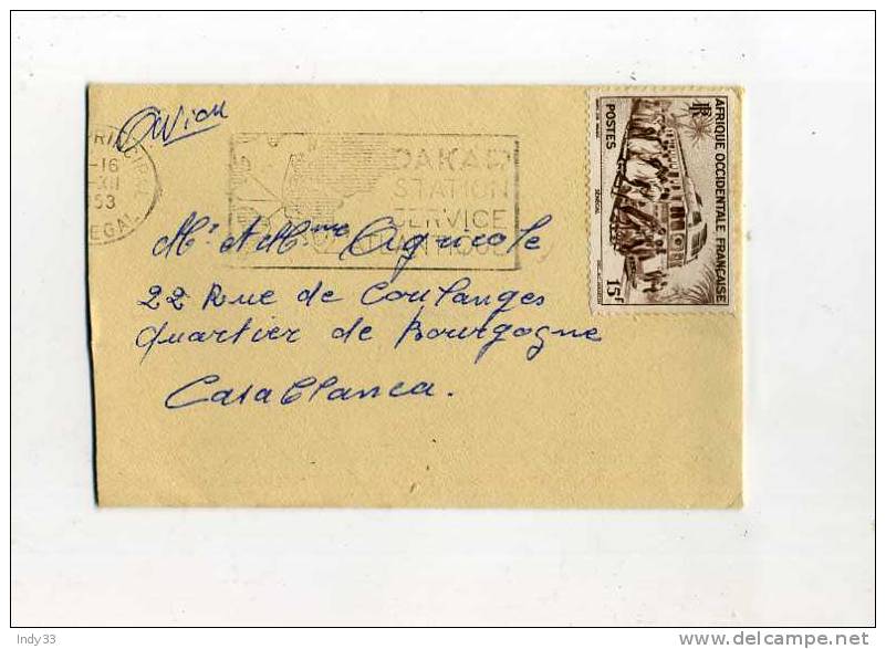 - FRANCE . AFFRANCHISSEMENT SIMPLE SUR PETITE ENVELOPPE DE 1953 - Lettres & Documents