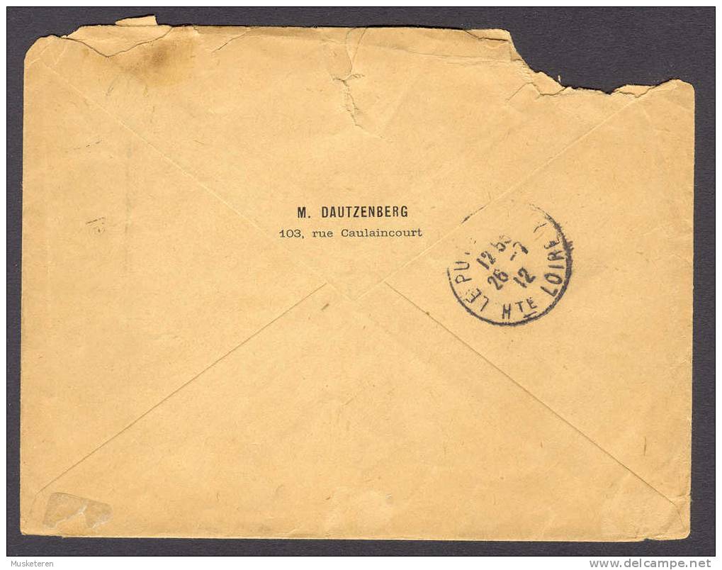 GB Used Abroad Ship Mail Schiffspost Paquebot Posted On The High Sea RIO DE JANEIRO Brazil 1912 Le Puy France Edw. VII. - Covers & Documents