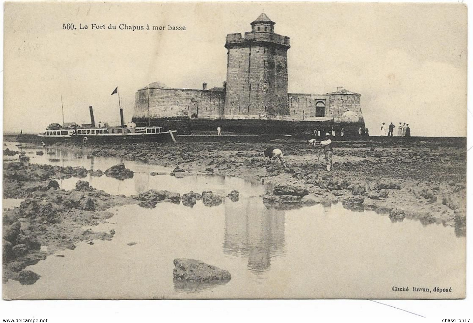 17 -  LE  CHAPUS - Lot De 3 Cartes - Intérieur -Fort à Marée Basse- Départ Des Vapeurs Vers L'île D' Oléron - Marennes