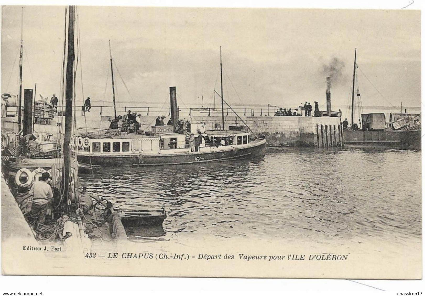17 -  LE  CHAPUS - Lot De 3 Cartes - Intérieur -Fort à Marée Basse- Départ Des Vapeurs Vers L'île D' Oléron - Marennes