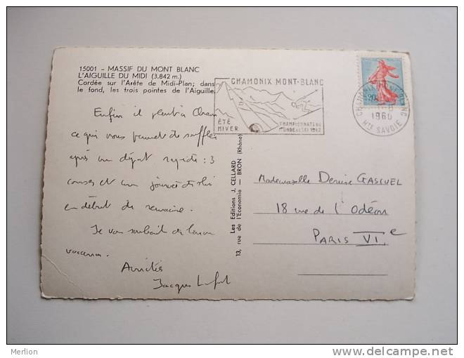 Massif Du Mont Blanc - L'Aiguille Du Midi -alpinisme - PU 1960 VF D60648 - Alpinisme