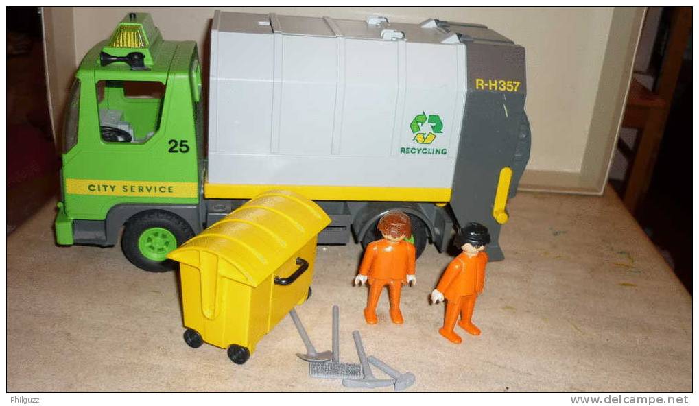PLAYMOBIL EQUIVALENCE BOITE 3121 CAMION POUBELLES RECYCLAGE - Playmobil