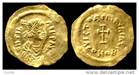 [Do] BIZANTINE - Maurizio Tiberio (582-602)  TREMISSE (Oro / Gold /Or) - Byzantines