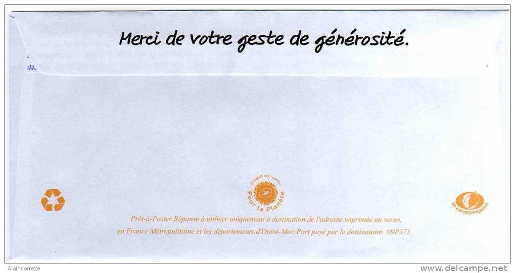 Entier Postal PAP Réponse POSTREPONSE Paris Secours Catholique Autorisation 10583 N° Au Dos: 09P373 - Listos Para Enviar: Respuesta /Beaujard