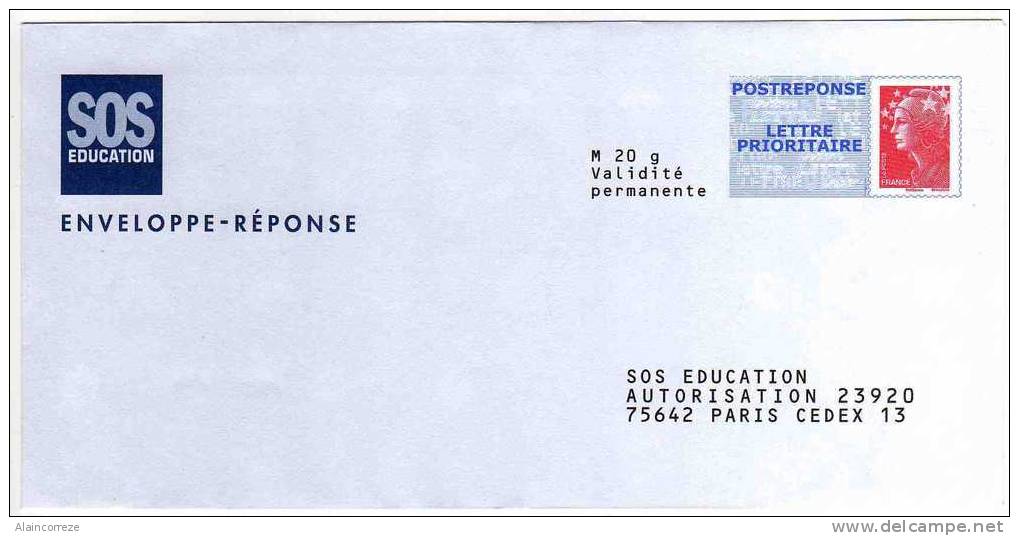Pntier Postal PAP Réponse POSTREPONSE Paris SOS Education Autorisation 70930 N° Au Dos: 09P096 - PAP: Antwort/Beaujard