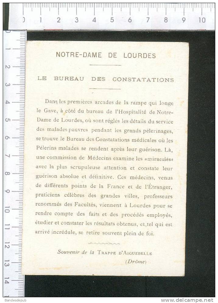 Aiguebelle  Très Belle Chromo Lourdes Consultation Des Malades Bureau Constatations Médecin Miracul  Béquilles Guérison - Aiguebelle