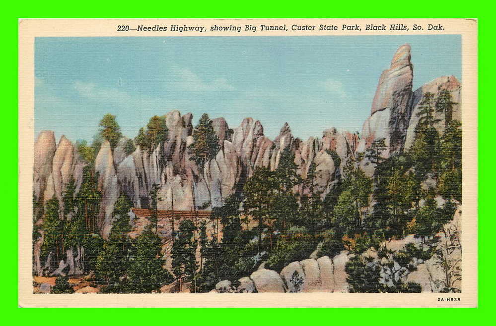 BLACK HILLS, SD. - NEEDLES HIGHWAY, SHOWING BIG TUNNEL, CUSTER SATE PARK - - Autres & Non Classés