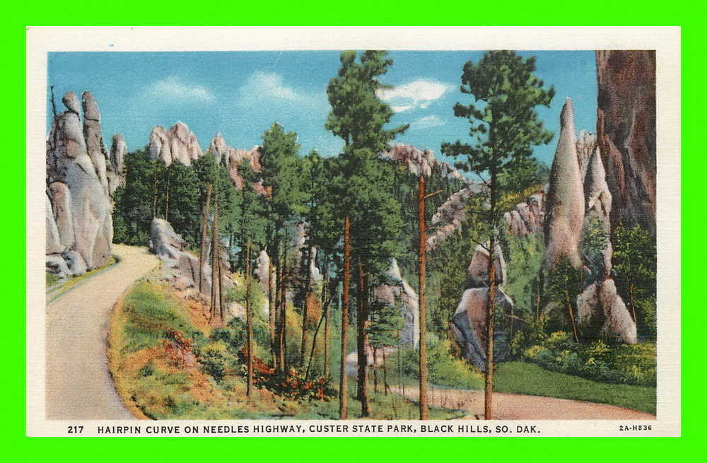 BLACK HILLS, SD. - HAIRPIN CURVE ON NEEDLES HIGHWAY, CUSTER STATE PARK - - Sonstige & Ohne Zuordnung