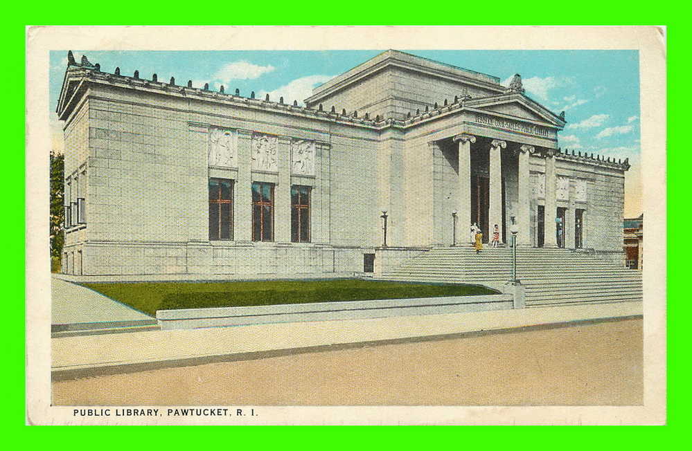 PAWTUCKET, R.I. - PUBLIC LIBRARY - ANIMATED - C.T. AMERICAN ART - - Pawtucket