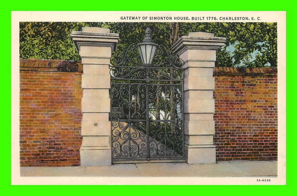 CHARLESTON, SC - GATEWAY OF SIMONTON HOUSE, BUILT 1776 - A.F. DOSCHER SONS - - Charleston