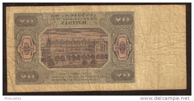 POLOGNE  -  20 Zlotych -  Usagé - Pologne