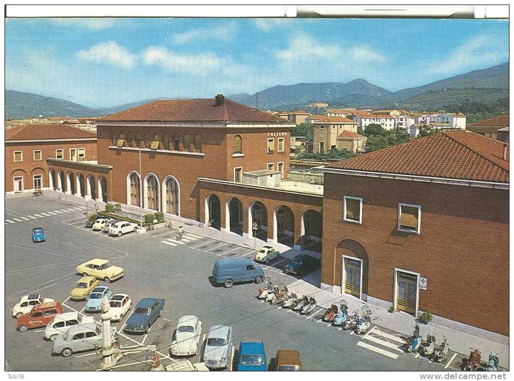 FOLIGNO - STAZIONE  FERROVIARIA - COLORI N/V -  ANIMATA  AUTO D'EPOCA. - Foligno