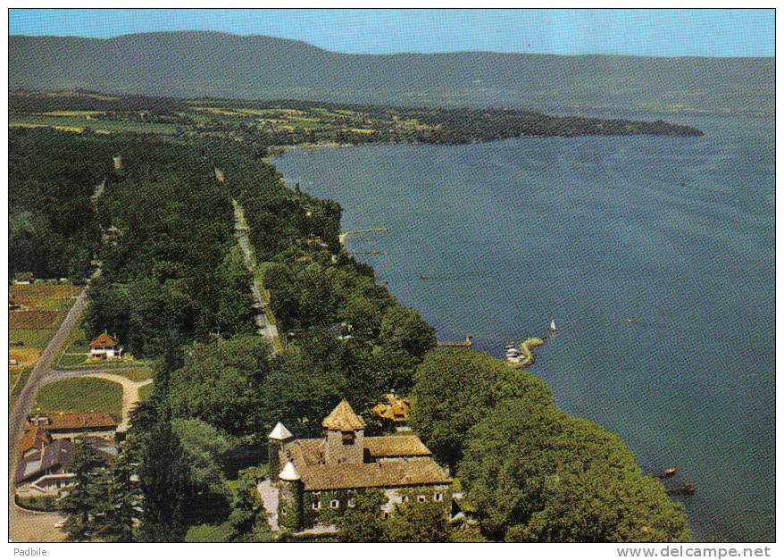 Carte Postale 74. Sciez  Hostellerie Du Chateau De Coudrée  Vue D'avion   Sur Les Bords Du Léman Trés Beau Plan - Sciez