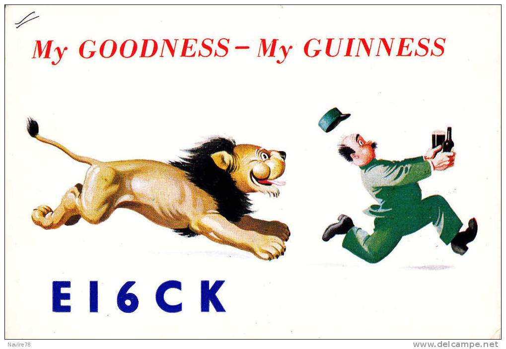 IRLANDE IRLAND DUBLIN.  CARTE RADIO AMATEUR.  Seafield Crescent Blackrock. Lion Guiness - Dublin