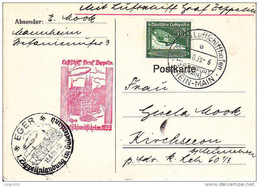 Deutschlandfahrt, Eger, 13.8.1939, Luftschiff Graf Zeppelin (B114) - Zeppelins