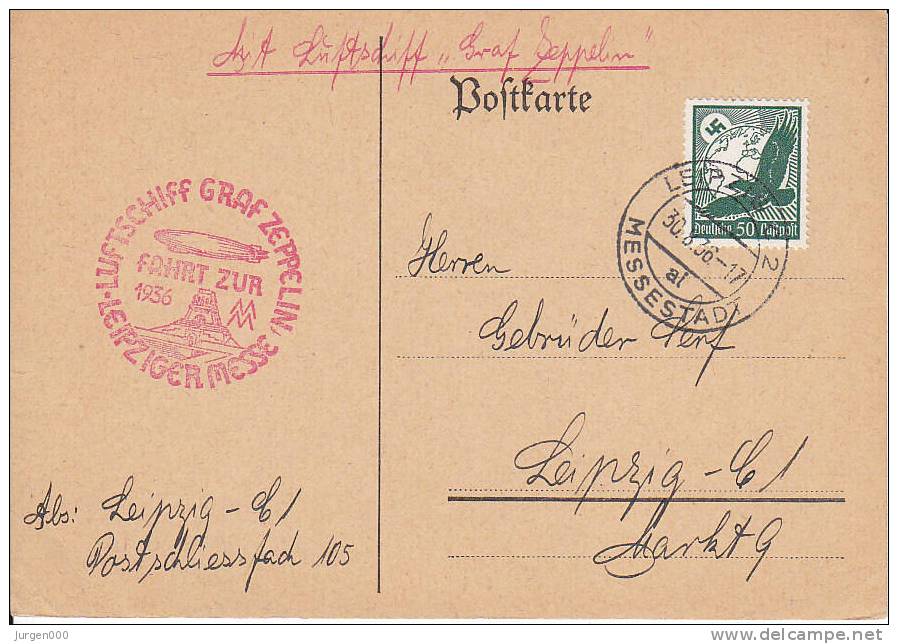 Leipziger Messe, 30.8.1936, Luftschiff Graf Zeppelin (B115) - Zeppelins