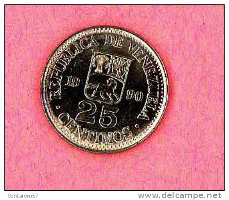 Pièce De Monnaie Coin Moeda Moneda 25 Cents Centimos 1990 VENEZUELA - Venezuela