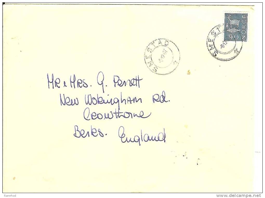 NORWAY 1967 COVER NICE SMESTAD CANCELLATION - Cartas & Documentos