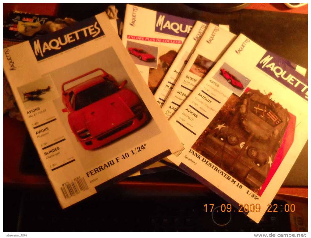 LOT DE 6 MAGAZINES OU REVUES MAQUETTES AVRIL A OCTOBRE 1988 FERRARI F40 HERCULES C 130 LEOPARD 2..... - Revues