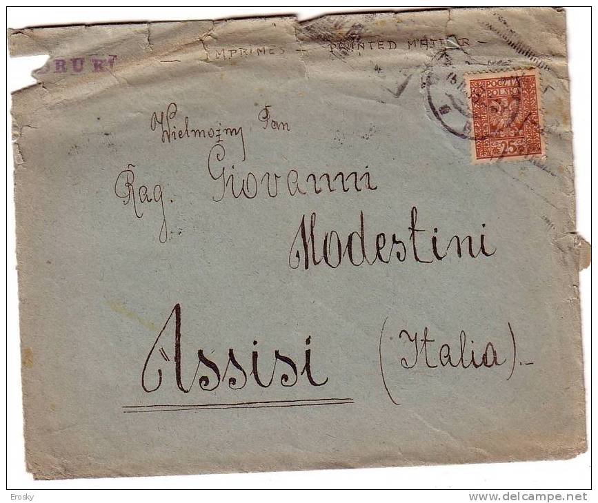 PGL 2416 - POLAND LETTER TO IYALY 15/2/1932 - Briefe U. Dokumente