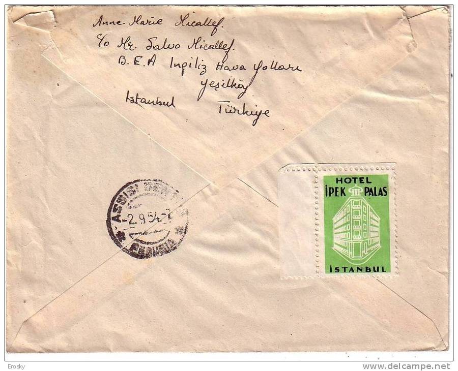 PGL 2418 - TURKEY LETTER TO IYALY 30/81954 - Lettres & Documents