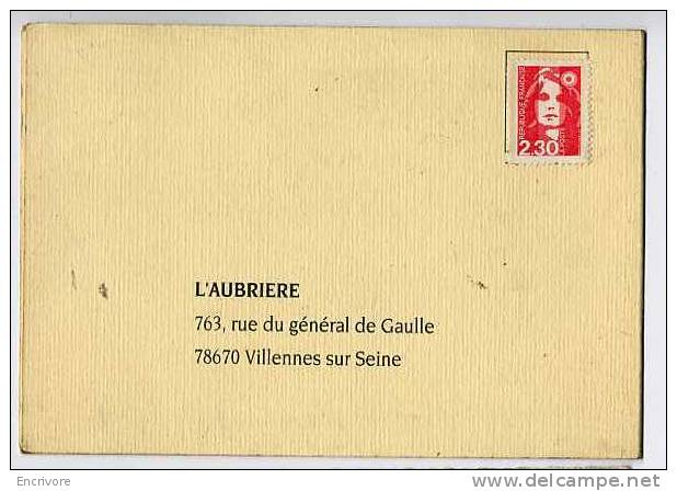 Cpm VILLENNES Sur Seine L AUBRIERE Carte D´invitation ALAIN Et DAVID - 1990 - Villennes-sur-Seine