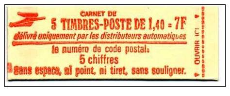 France Carnet Sabine 1,40F Rouge N° 2102-C1 - Autres & Non Classés