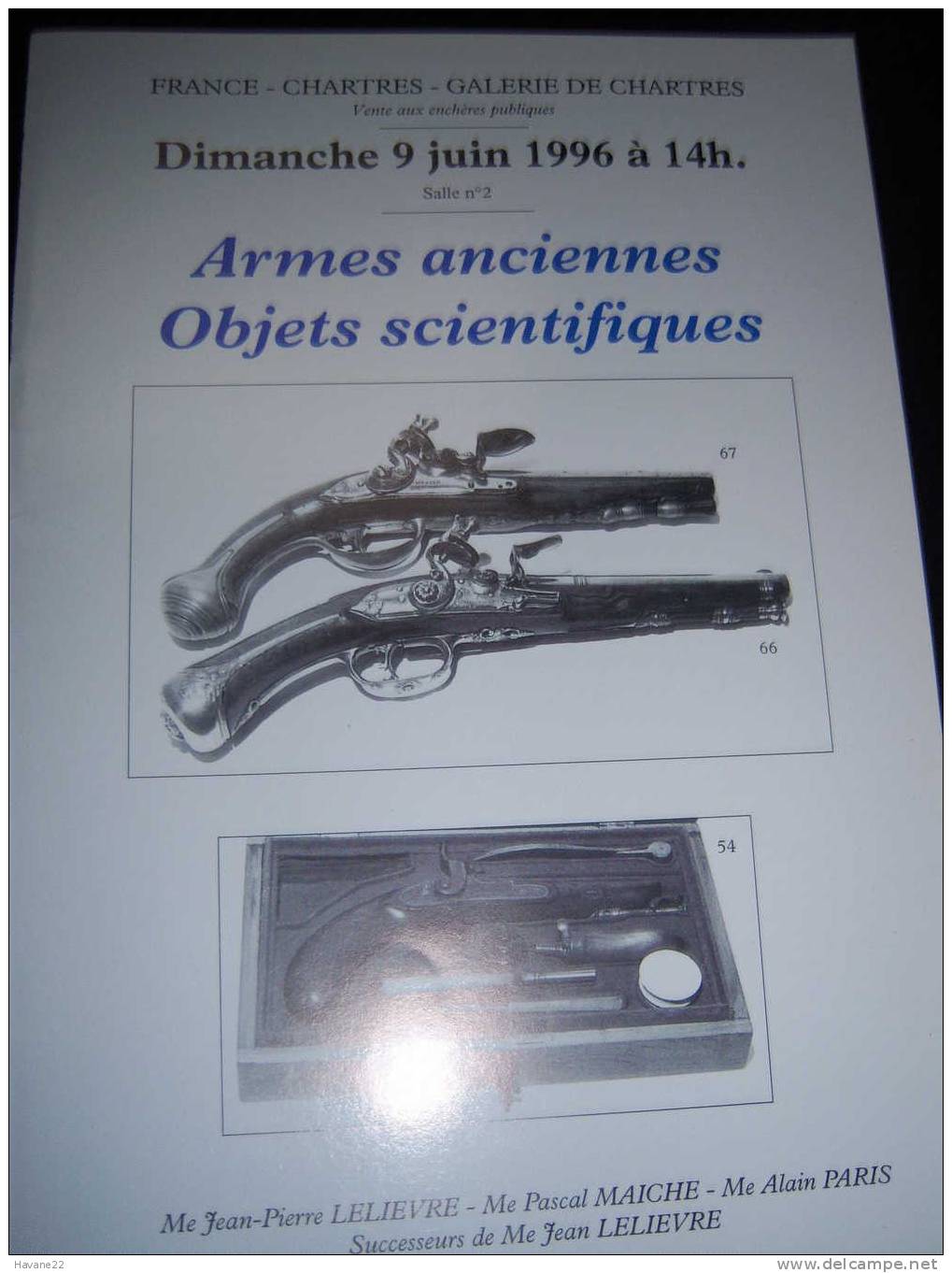 CAT VENTE ARMES ANCIENNES OBJETS SCIENTIFIQUES - Frankreich