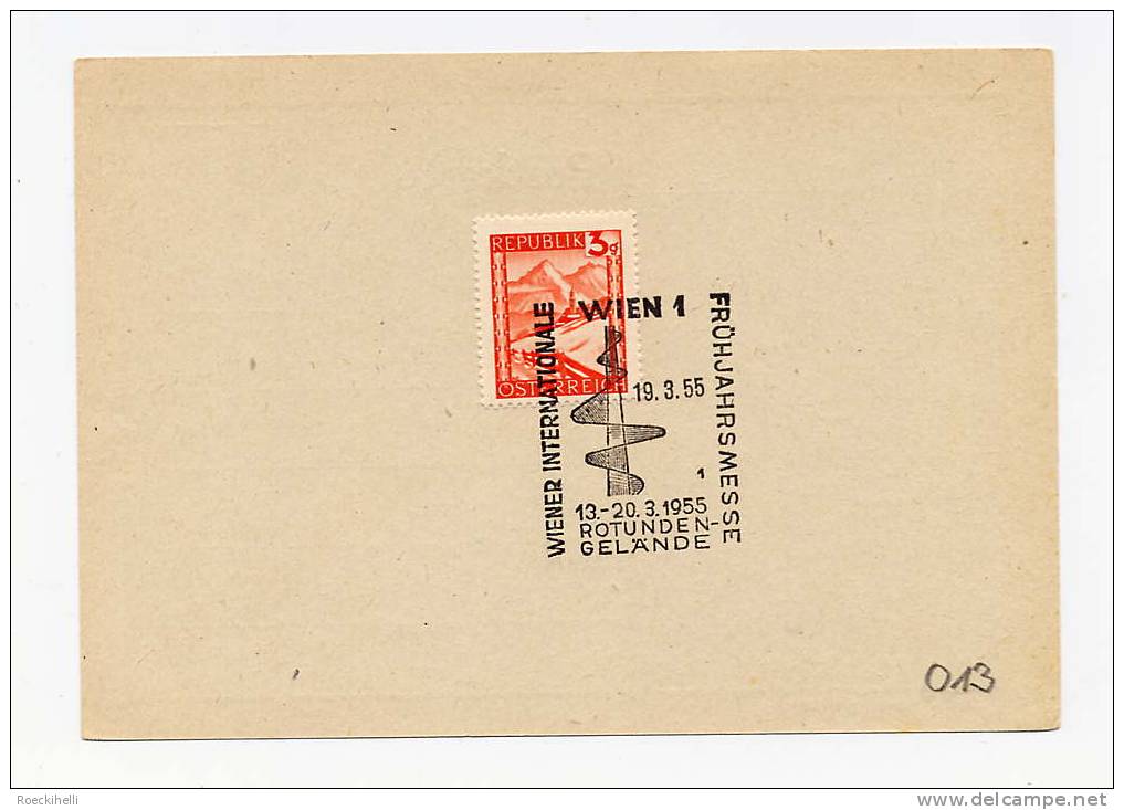 19.3.55  -  Sonderstempel-Postkarte  -   Wien 1 -  Wiener Internat. Frühjahrsmesse (SSt 013) - Brieven En Documenten