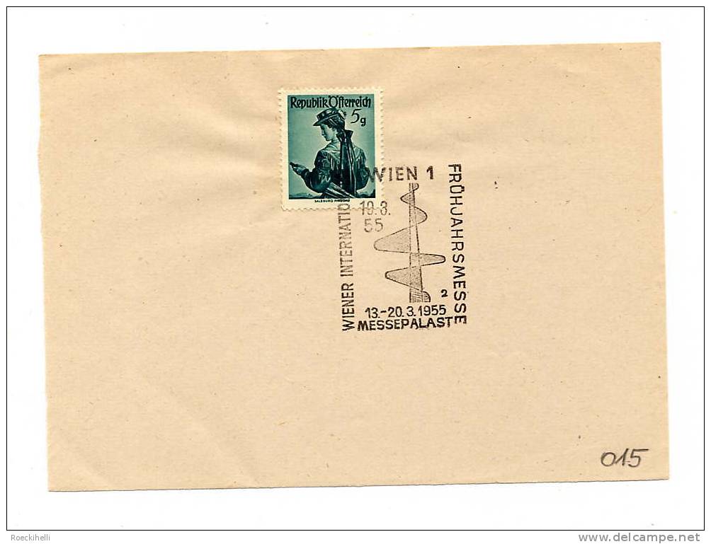 19.3.55   -   Sonderstempel-Blatt  -   Wien 1 -  Wiener Internat. Frühjahrsmesse (SSt 015) - Lettres & Documents