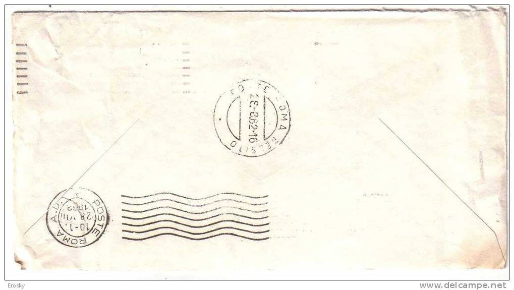 E102 - USA LETTER TO ITALY 25/8/1962 - Storia Postale