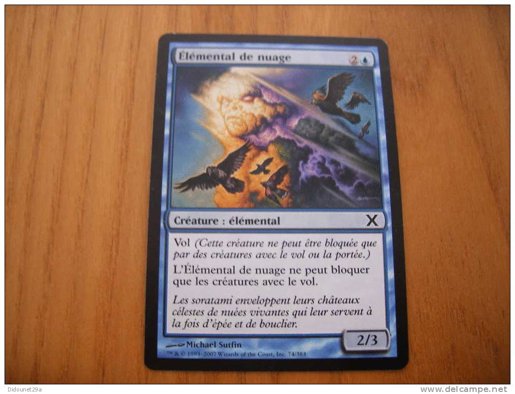 Carte Magic The Gathering  "Elémental De Nuage" Michael Sutfin  74/383 - Blue Cards