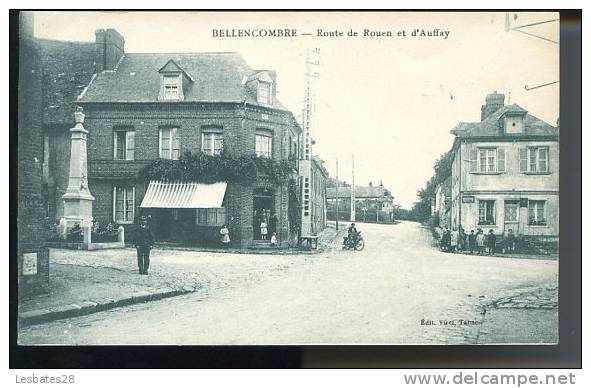 CPA 76-BELLENCOMBRE-Route De Rouen-et D'AUFFAY-Personnages-SUIT2 46 - Bellencombre
