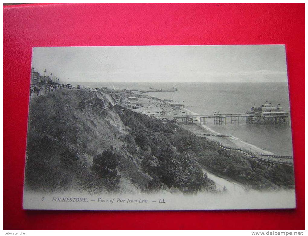 CPA-ANGLETERRE-KENT-FOLKESTONE  VIEW OF PIER FROM LEAS -2 PHOTOS DE LA CARTE-NON VOYAGEE-CARTE EN BON ETAT - Folkestone