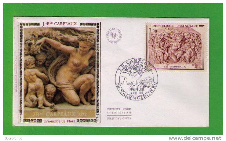 NUS Paintings Tableaux Painters Peinture J.B.CARPEAUX  «Triomphe De Flore 1872» Arts FDC 1970 France Sp945 - Nudes