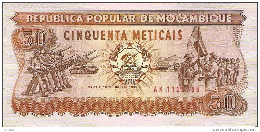 BILLETE DE MOZAMBIQUE DE 50 METICAIS (BANKNOTE)  SIN CIRCULAR - Mozambique