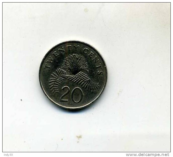 - MONNAIE SINGAPOUR . 20 CENTS 1988 - Singapour