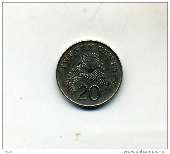 - MIONNAIE SINGAPOUR . 20 CENTS 1996 - Singapore