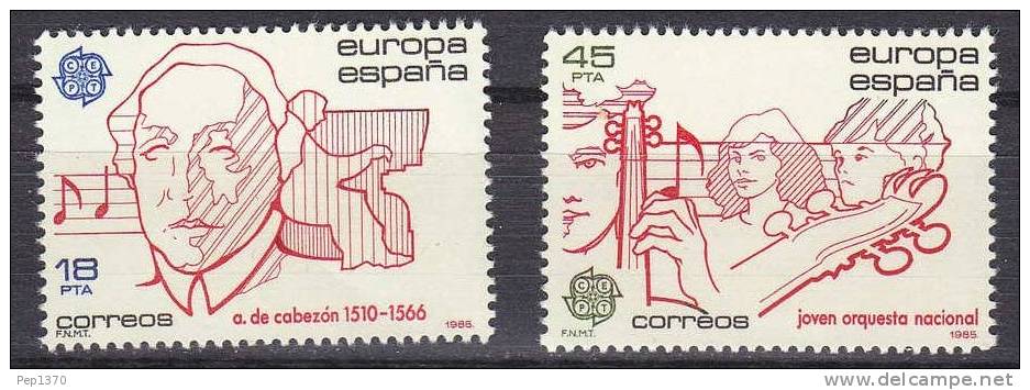 ESPAÑA 1985 - EUROPA CEPT - MUSICA - Edifil 2788-89 - Yvert 2406-2407 - 1985