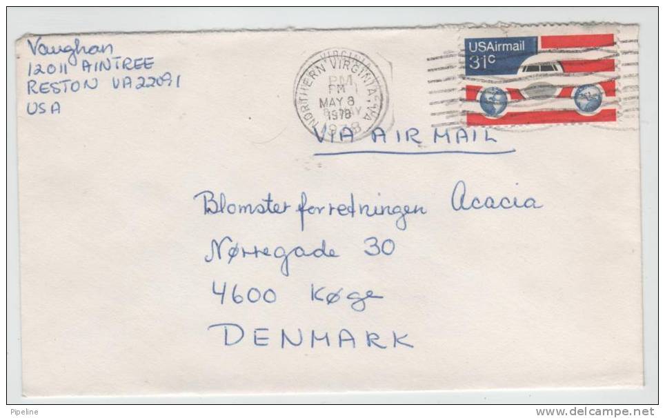 USA Cover Sent Air Mail To Denmark Northern Virginia VA. 8-5-1978 - Briefe U. Dokumente