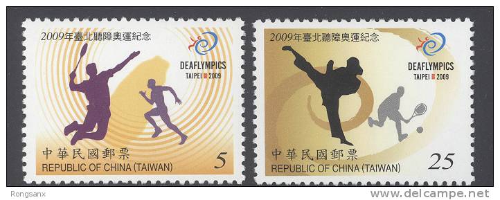 2009 TAIWAN - DEAFLYMPICS-TAIPEI-2V - Unused Stamps